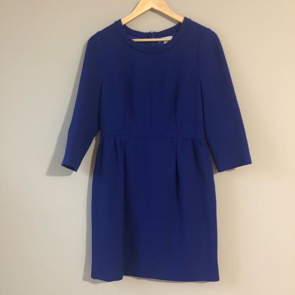 J. Crew Blue and Purple Long Sleeve Dress